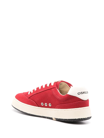 Shop Osklen Panelled Low Top Sneakers In Red