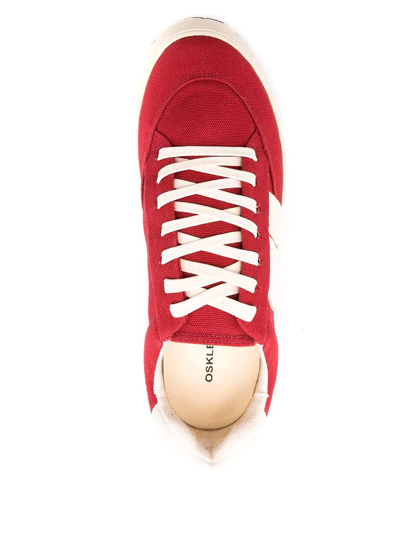 Shop Osklen Panelled Low Top Sneakers In Red