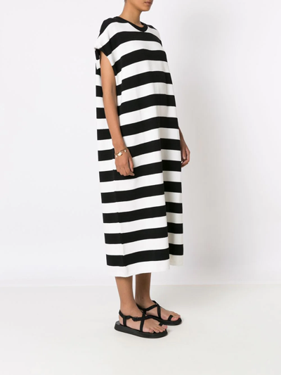 Shop Osklen Oversized Striped Maxi Dress In Black