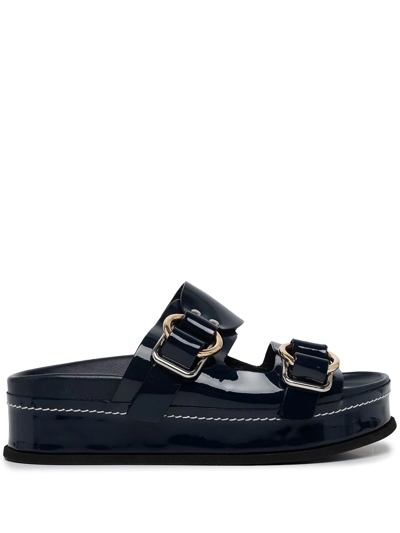 Shop 3.1 Phillip Lim / フィリップ リム Freida Buckle-detailed Platform Slides In Blue