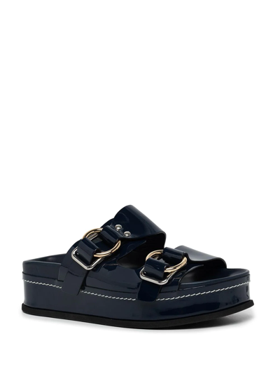 Shop 3.1 Phillip Lim / フィリップ リム Freida Buckle-detailed Platform Slides In Blue