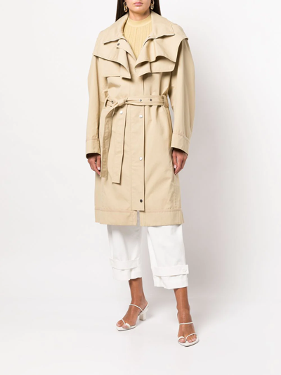 Shop 3.1 Phillip Lim / フィリップ リム Hooded Cotton Trench Coat In Brown