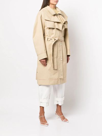 Shop 3.1 Phillip Lim / フィリップ リム Hooded Cotton Trench Coat In Brown