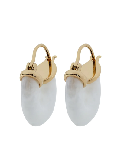 Shop Anni Lu Petit Swell Hoop Earrings In Weiss