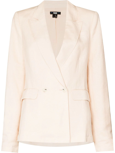 Shop Paige Dawson Double-breasted Blazer In Nude