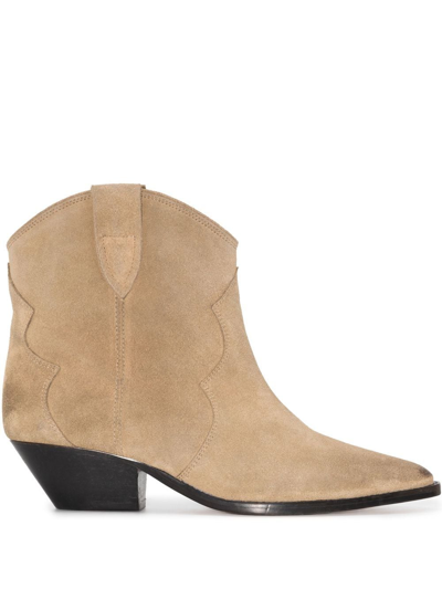 Shop Isabel Marant Dewina 40mm Cowboy Boots In Nude