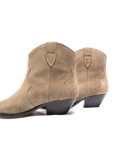 Shop Isabel Marant Dewina 40mm Cowboy Boots In Nude