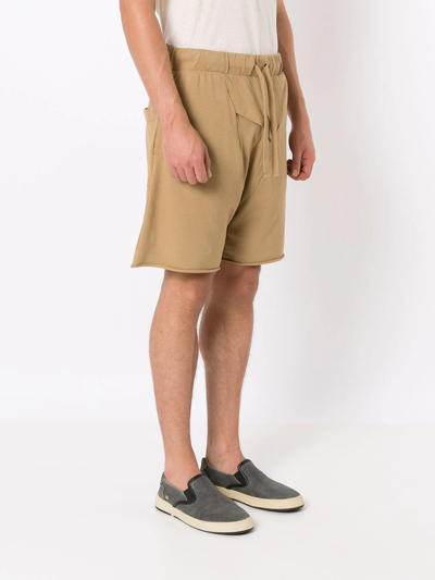Shop Osklen Drop-crotch Track Shorts In Brown