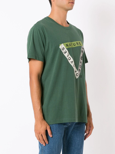 Shop Osklen Slogan-print Cotton T-shirt In Green