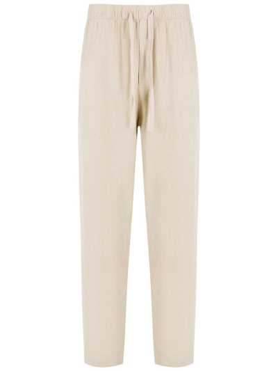 Shop Osklen Loose-fit Linen-blend Trousers In Neutrals