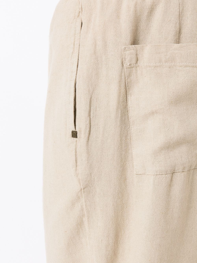 Shop Osklen Loose-fit Linen-blend Trousers In Neutrals
