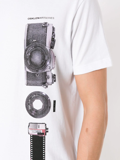 Shop Osklen Analog Camera-print T-shirt In White