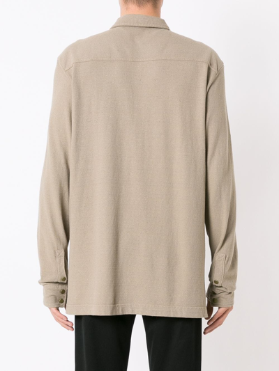 Shop Osklen Long-sleeve Step-hem Shirt In Neutrals