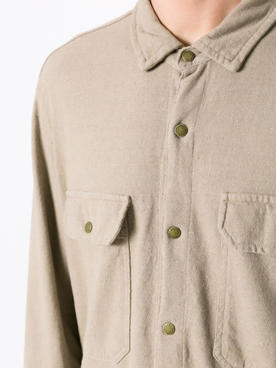 Shop Osklen Long-sleeve Step-hem Shirt In Neutrals