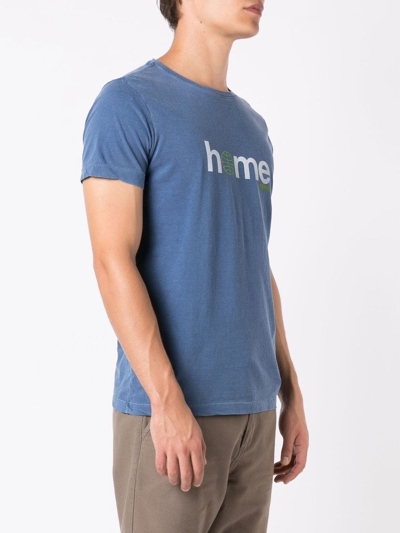 Shop Osklen Slogan-print Print T-shirt In Blue