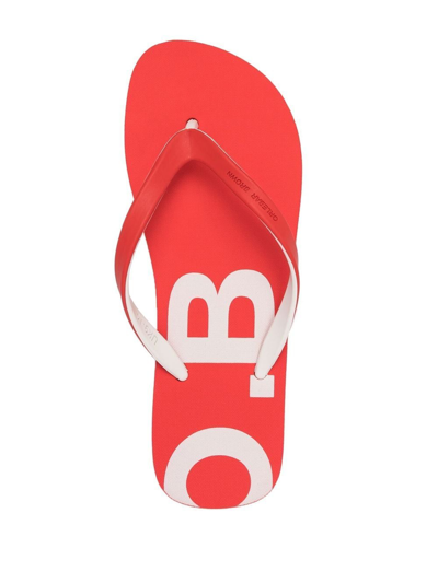 Shop Orlebar Brown Haston Logo Flat Flip-flops In Red