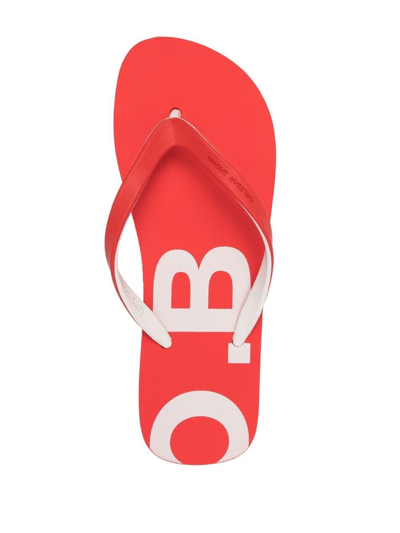 Orlebar Brown Haston Logo Flat Flip-flops In Red