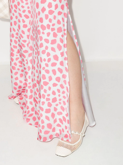 Shop Alexandra Miro Irena Leopard Print V-neck Jumpsuit In Rosa