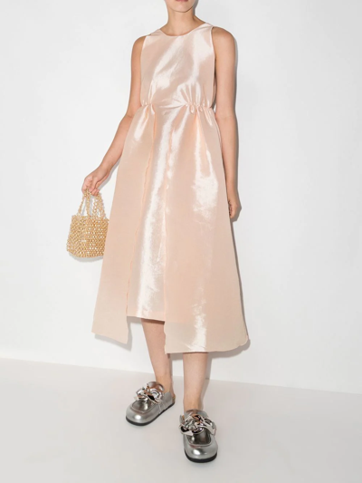 Shop Kika Vargas Gathered-detail Sleeveless Dress In Rosa