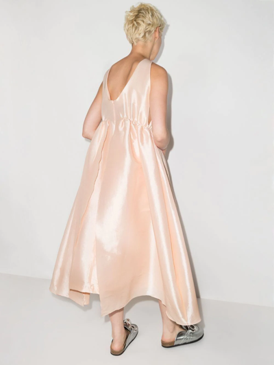 Shop Kika Vargas Gathered-detail Sleeveless Dress In Rosa