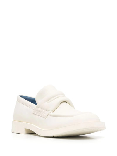 Camperlab 1978 Padded Square-toe Leather Loafers In White