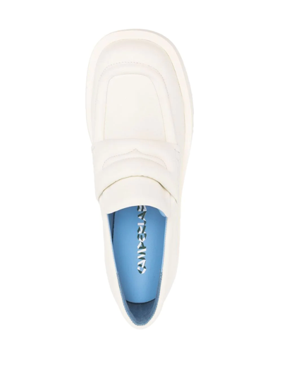 Camperlab 1978 Padded Square-toe Leather Loafers In White