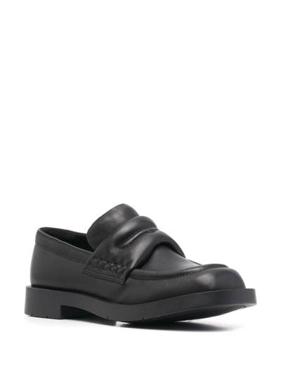Camperlab Leather Round-toe Loafers In Black