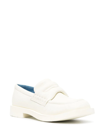 Shop Camperlab Padded Leather Loafers In White