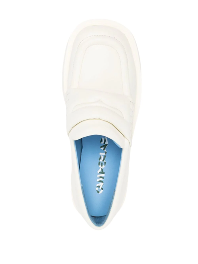 Shop Camperlab Padded Leather Loafers In White