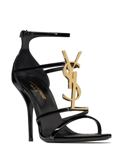 Shop Saint Laurent Cassandra Open-toe Sandals In Black