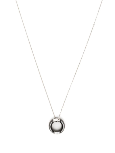 Shop Damiani 18kt White Gold D.icon Diamond Pendant Necklace In Silver