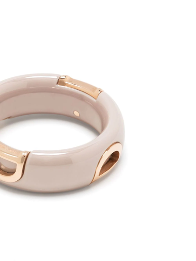 Shop Damiani 18kt Rose Gold D.icon Diamond Ceramic Band Ring In Pink