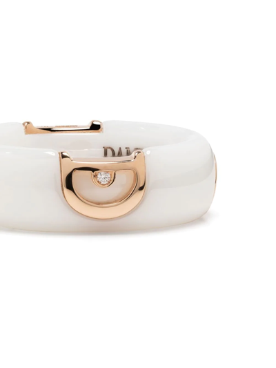 Shop Damiani 18kt Rose Gold D.icon Diamond Band Ring In Pink