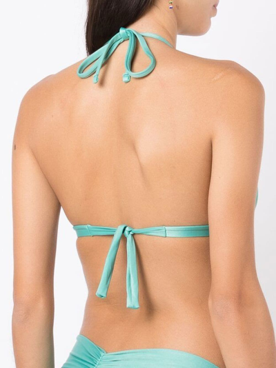 Lygia & Nanny Lasmin Ruched Bikini Top In Blue