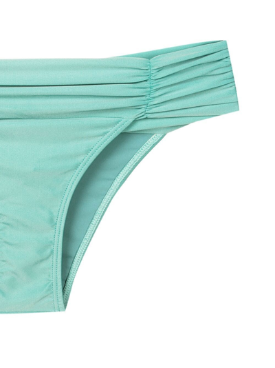 Shop Lygia & Nanny Jasper Ruched Bikini Bottoms In Blue