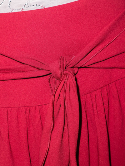 Shop Blumarine Tie-waist Ruffled Skirt In Rot