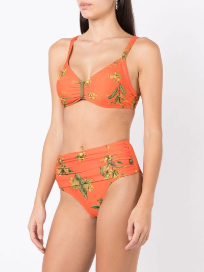 Lygia & Nanny Floral-print Bikini Bottoms In Orange