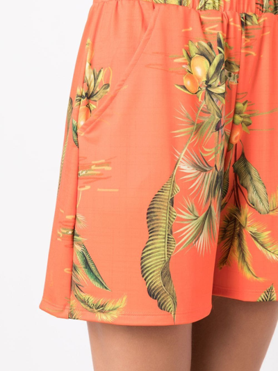 Lygia & Nanny Floral-print High-waist Shorts In Orange