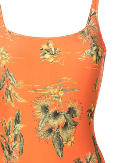 Lygia & Nanny Hapuna Floral-print Swimsuit In Orange