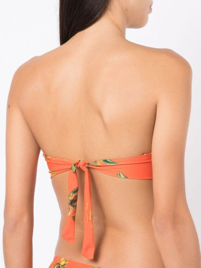 Lygia & Nanny Bajja Floral-print Bikini Top In Orange