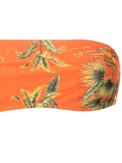 Lygia & Nanny Bajja Floral-print Bikini Top In Orange