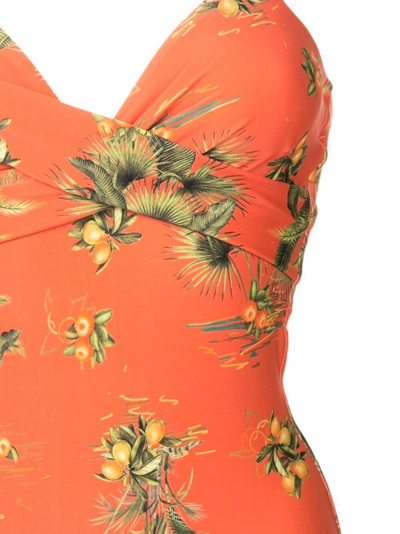 Shop Lygia & Nanny Bianca Floral-print Swimsuit In Orange