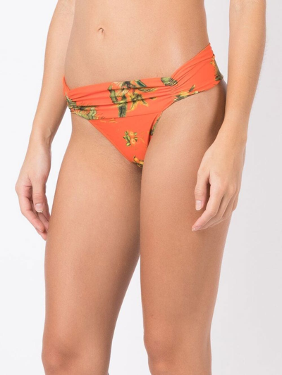Lygia & Nanny Jasper Floral-print Bikini Bottoms In Orange