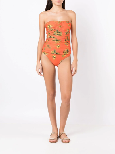 Shop Lygia & Nanny Melissa Floral-print Swimsuit In Orange
