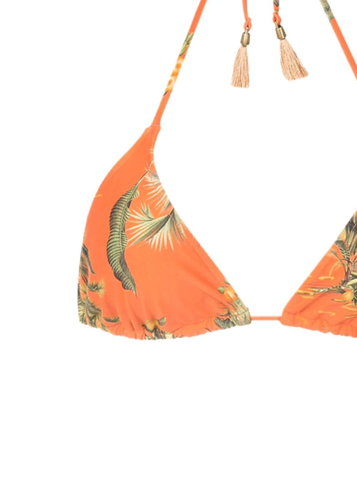 Shop Lygia & Nanny Maya Floral-print Bikini Top In Orange