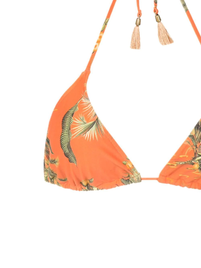 Lygia & Nanny Maya Floral-print Bikini Top In Orange