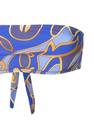 Lygia & Nanny Graphic-print Bandeau Bikini In Blue
