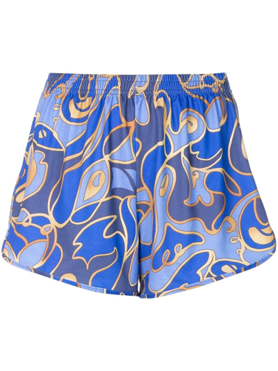 Shop Lygia & Nanny Lee Graphic-print Shorts In Blue