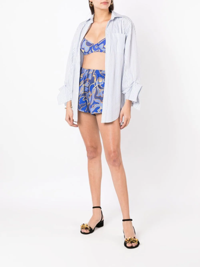Shop Lygia & Nanny Lee Graphic-print Shorts In Blue