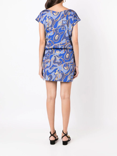 Shop Lygia & Nanny Graphic-print Dress In Blue